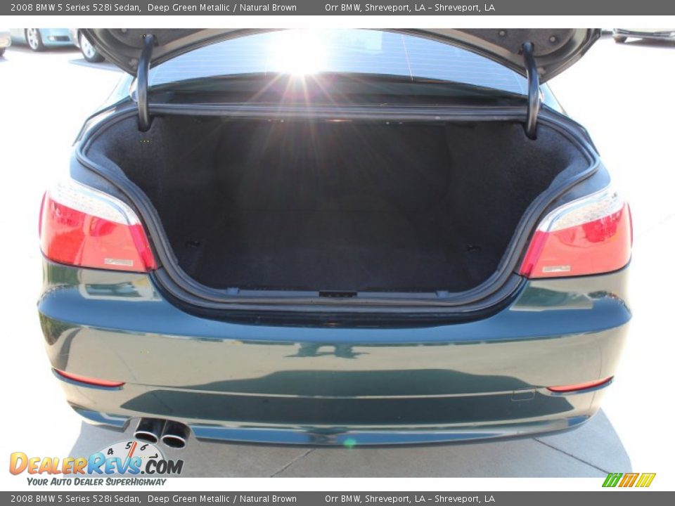 2008 BMW 5 Series 528i Sedan Deep Green Metallic / Natural Brown Photo #22