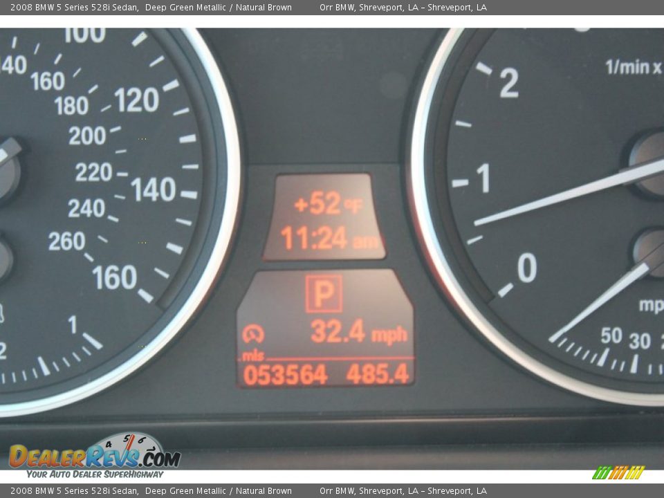 2008 BMW 5 Series 528i Sedan Deep Green Metallic / Natural Brown Photo #36