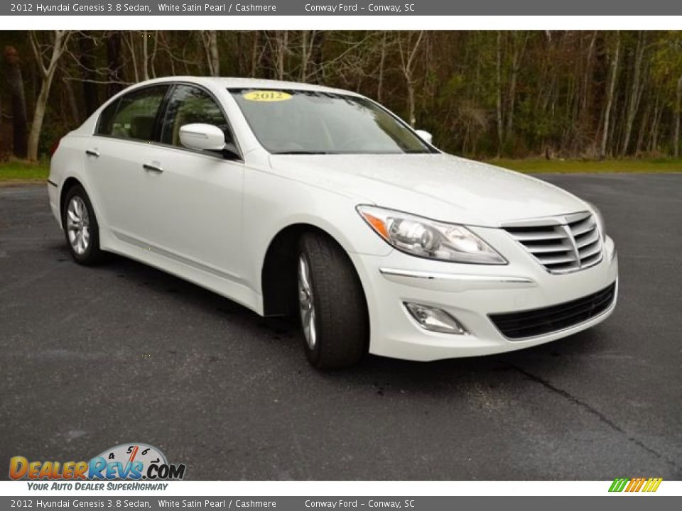 2012 Hyundai Genesis 3.8 Sedan White Satin Pearl / Cashmere Photo #3