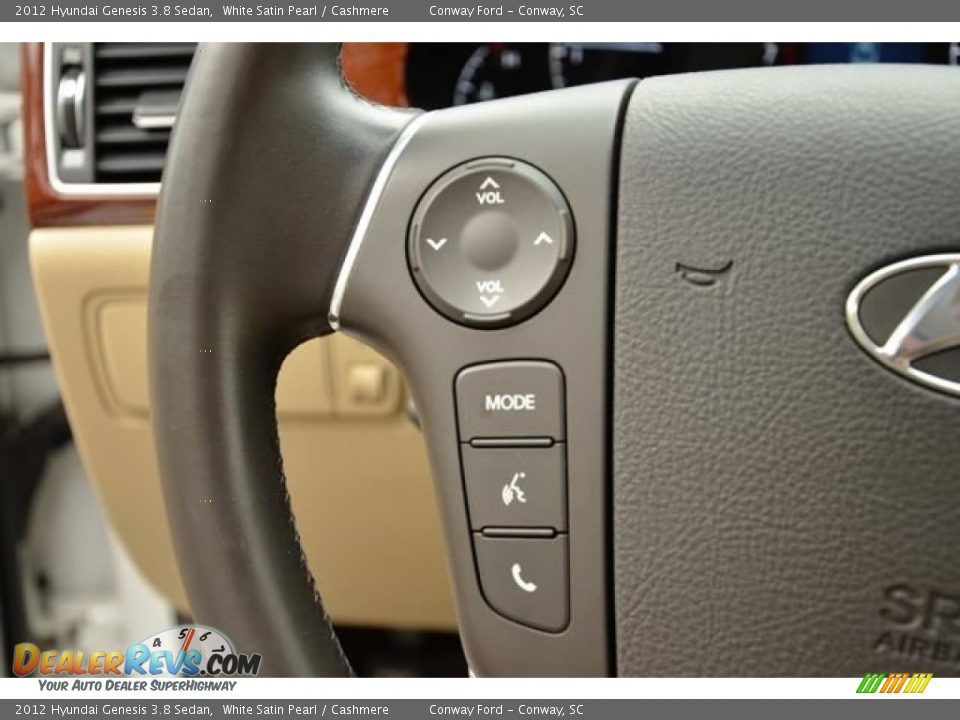 2012 Hyundai Genesis 3.8 Sedan White Satin Pearl / Cashmere Photo #25