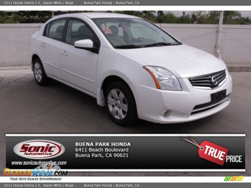 2011 Nissan Sentra 2.0 Aspen White / Beige Photo #1
