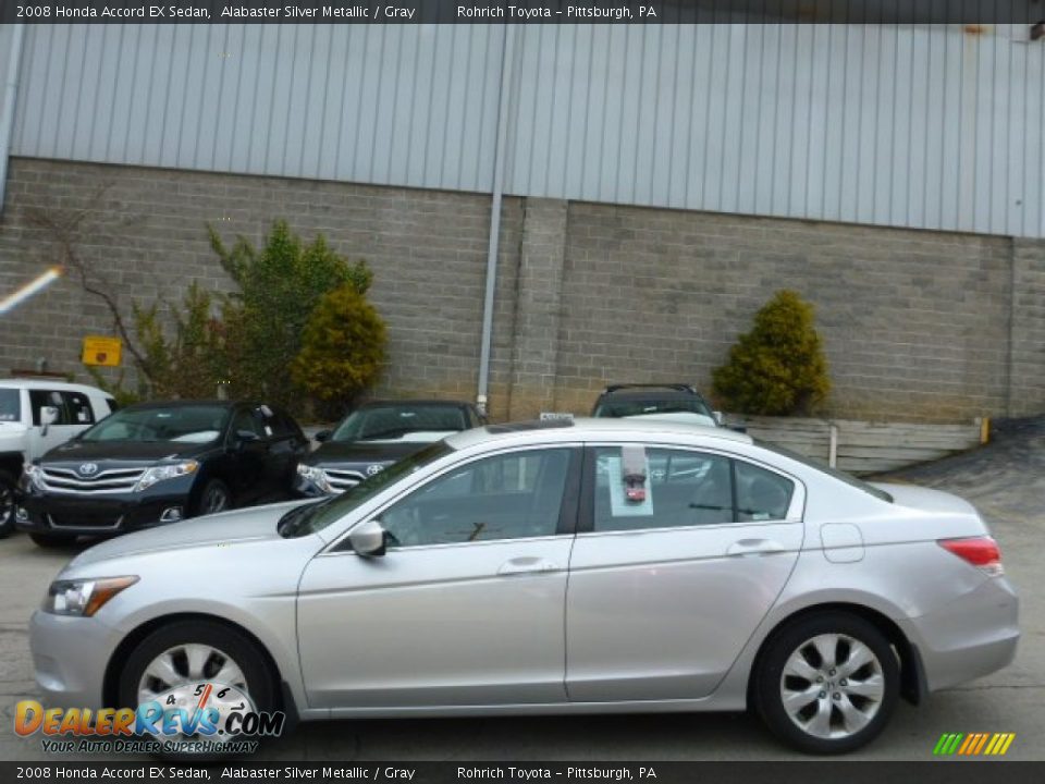 2008 Honda Accord EX Sedan Alabaster Silver Metallic / Gray Photo #2
