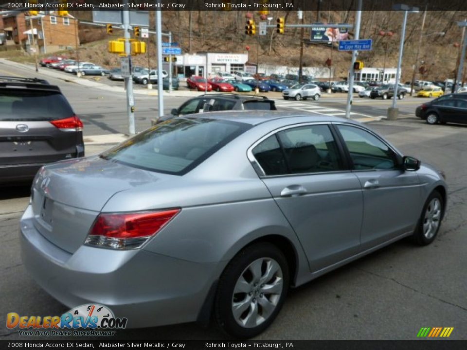 2008 Honda Accord EX Sedan Alabaster Silver Metallic / Gray Photo #11