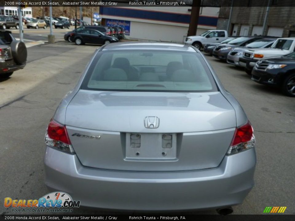 2008 Honda Accord EX Sedan Alabaster Silver Metallic / Gray Photo #12