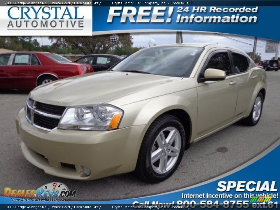 2010 Dodge Avenger R/T White Gold / Dark Slate Gray Photo #1
