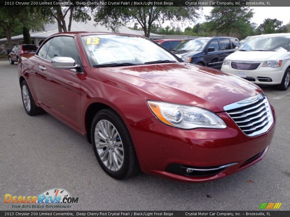 2013 Chrysler 200 Limited Convertible Deep Cherry Red Crystal Pearl / Black/Light Frost Beige Photo #10