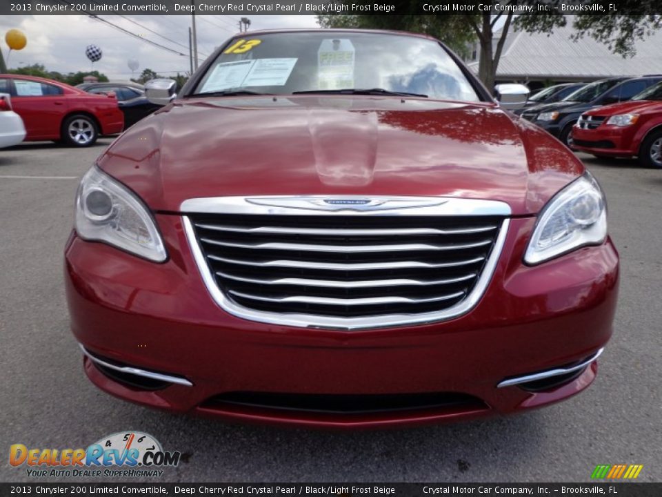 2013 Chrysler 200 Limited Convertible Deep Cherry Red Crystal Pearl / Black/Light Frost Beige Photo #13