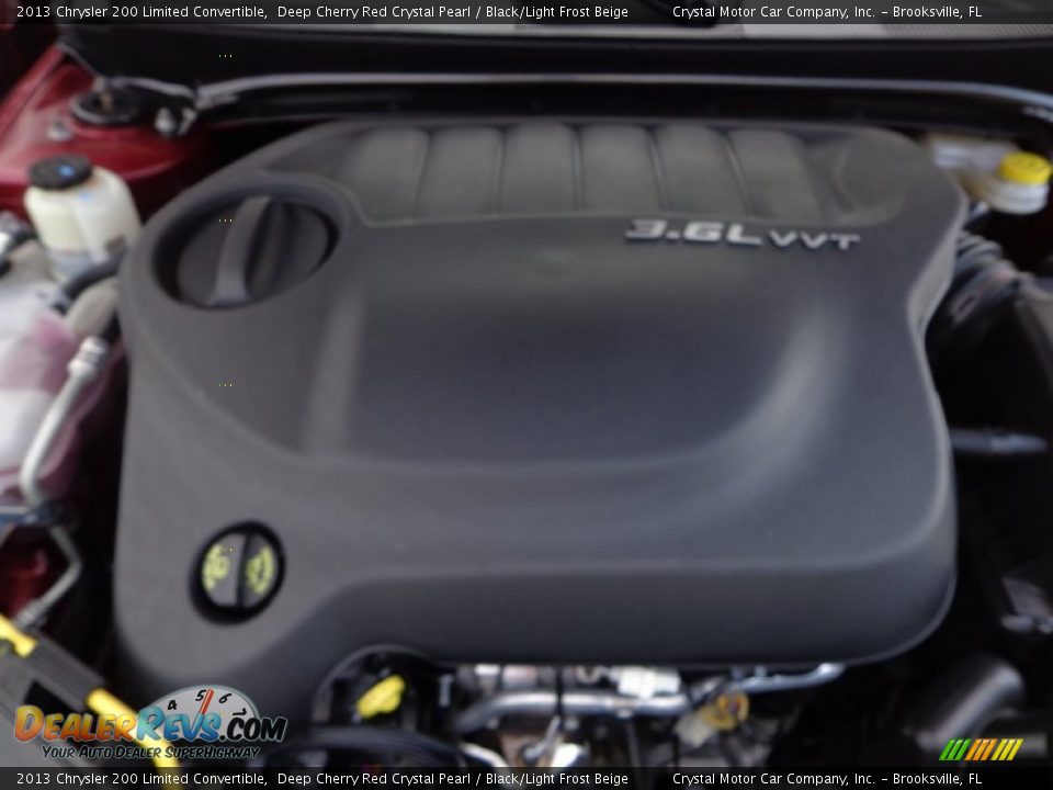 2013 Chrysler 200 Limited Convertible Deep Cherry Red Crystal Pearl / Black/Light Frost Beige Photo #16