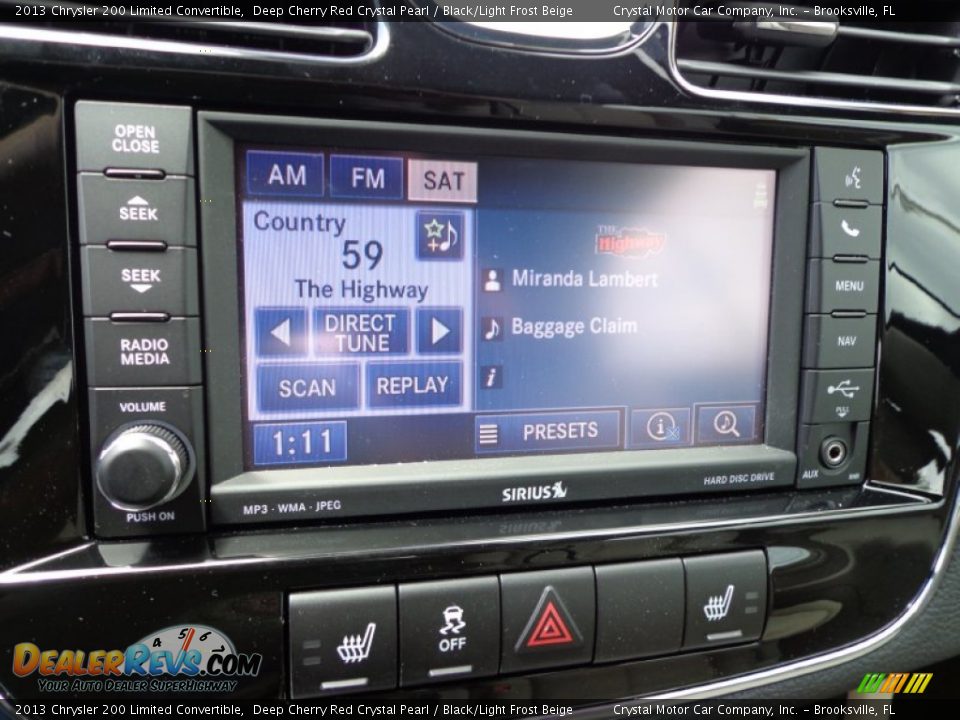 2013 Chrysler 200 Limited Convertible Deep Cherry Red Crystal Pearl / Black/Light Frost Beige Photo #19