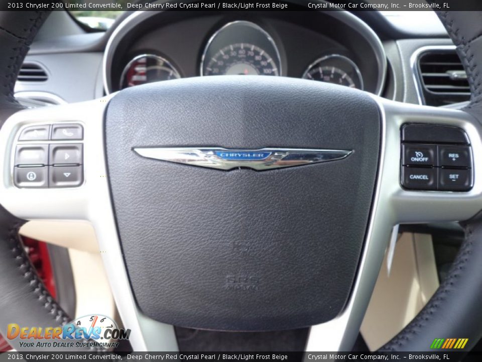 2013 Chrysler 200 Limited Convertible Deep Cherry Red Crystal Pearl / Black/Light Frost Beige Photo #21