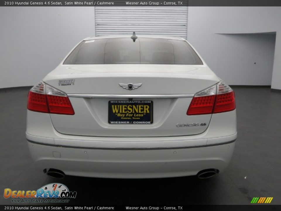 2010 Hyundai Genesis 4.6 Sedan Satin White Pearl / Cashmere Photo #6