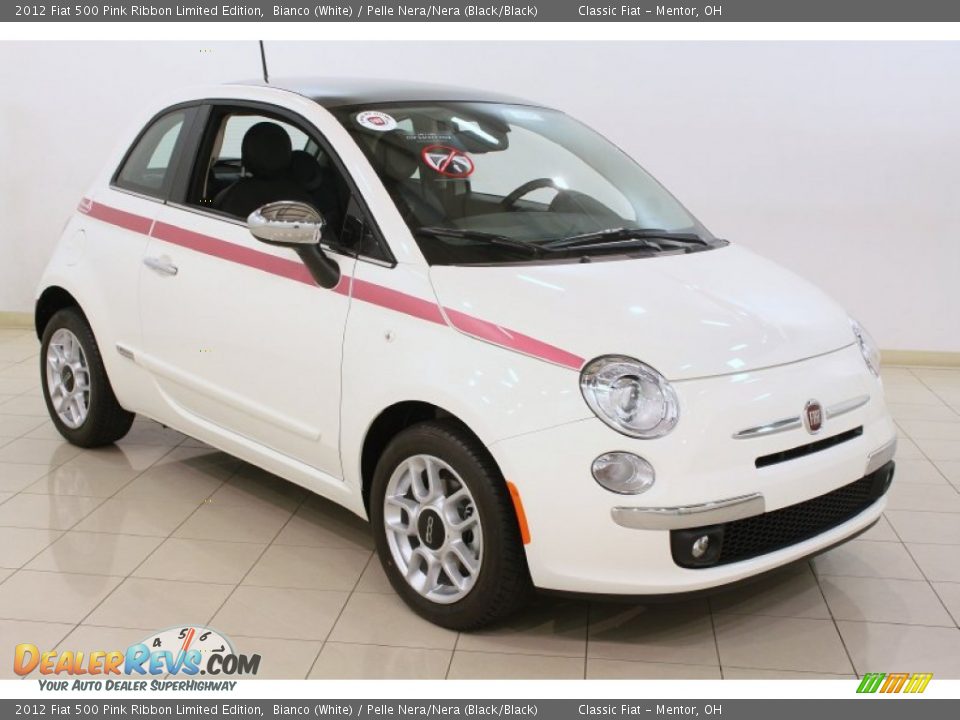 Front 3/4 View of 2012 Fiat 500 Pink Ribbon Limited Edition Photo #1