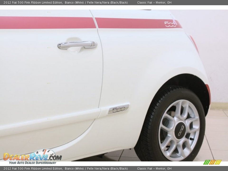 2012 Fiat 500 Pink Ribbon Limited Edition Bianco (White) / Pelle Nera/Nera (Black/Black) Photo #6