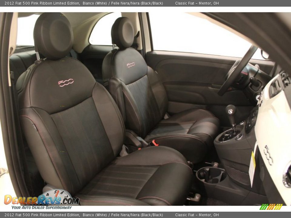 Pelle Nera/Nera (Black/Black) Interior - 2012 Fiat 500 Pink Ribbon Limited Edition Photo #21