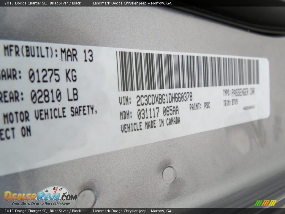 2013 Dodge Charger SE Billet Silver / Black Photo #10