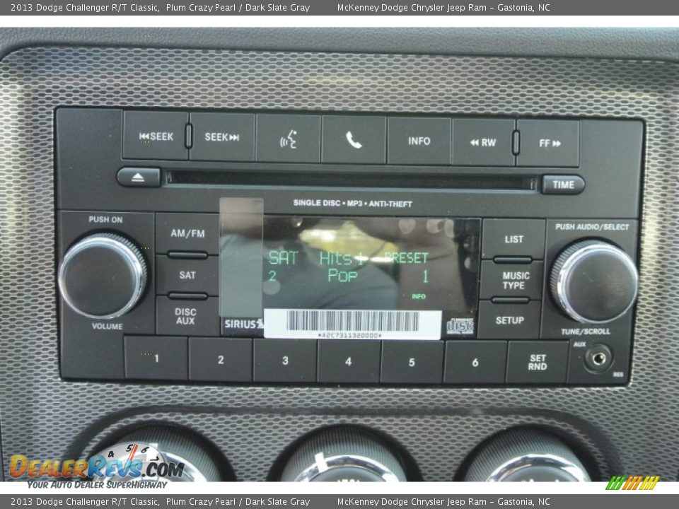 Audio System of 2013 Dodge Challenger R/T Classic Photo #12