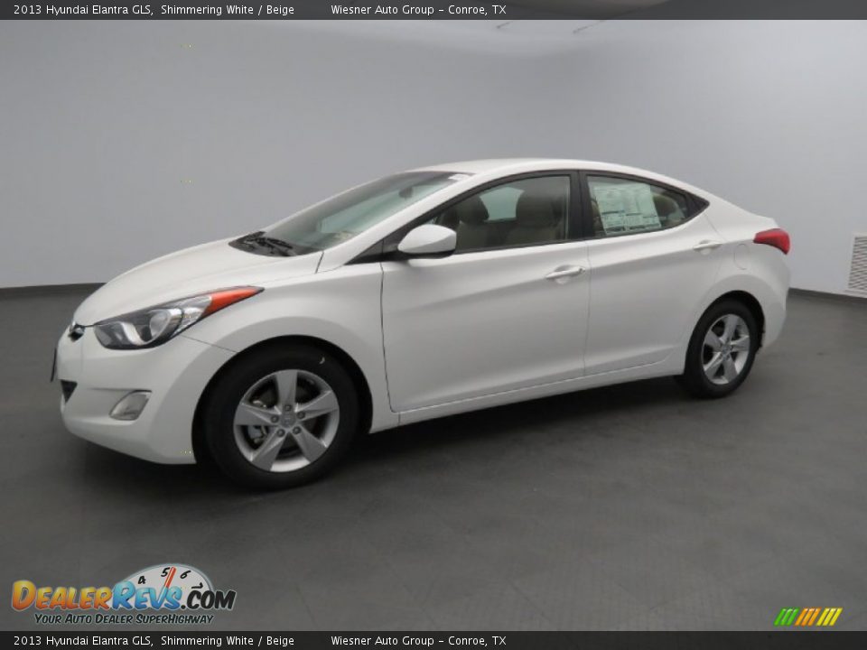 2013 Hyundai Elantra GLS Shimmering White / Beige Photo #1
