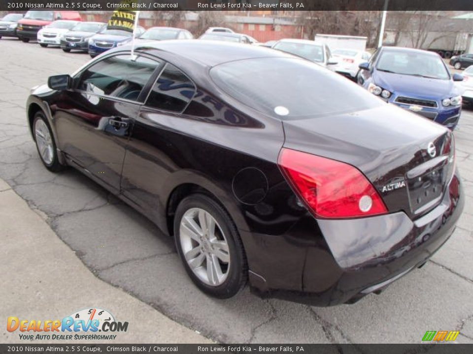 2010 Nissan Altima 2.5 S Coupe Crimson Black / Charcoal Photo #6