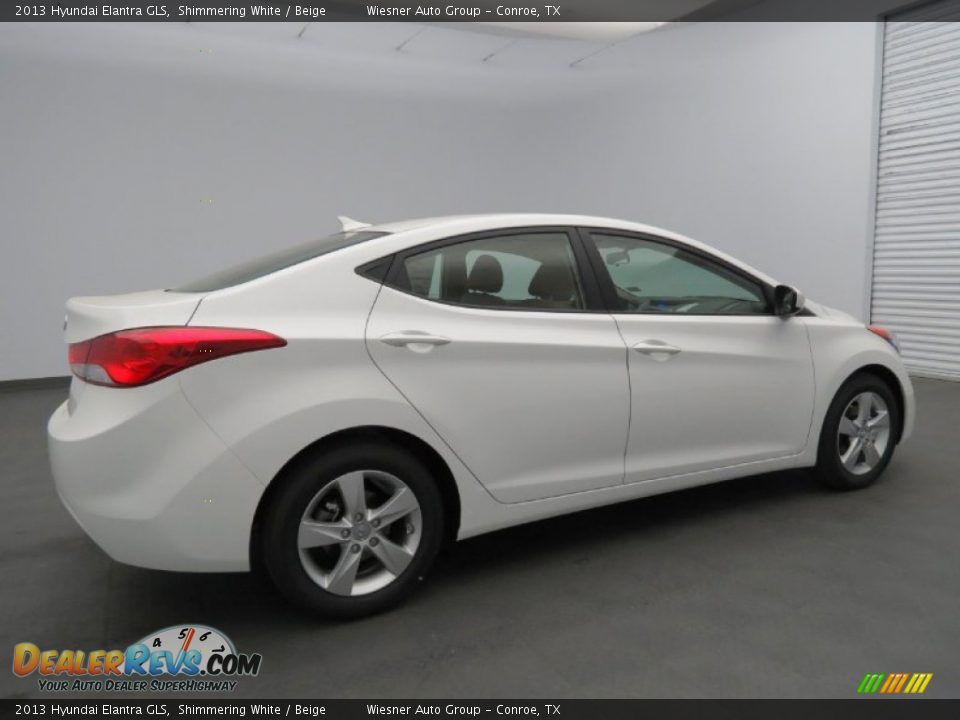 2013 Hyundai Elantra GLS Shimmering White / Beige Photo #2