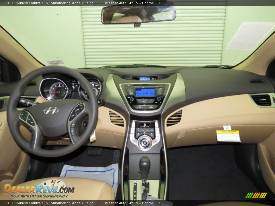 2013 Hyundai Elantra GLS Shimmering White / Beige Photo #3