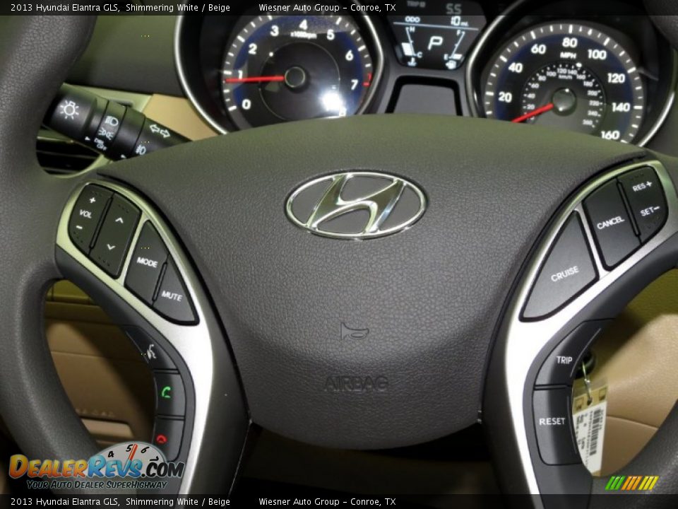 2013 Hyundai Elantra GLS Shimmering White / Beige Photo #4
