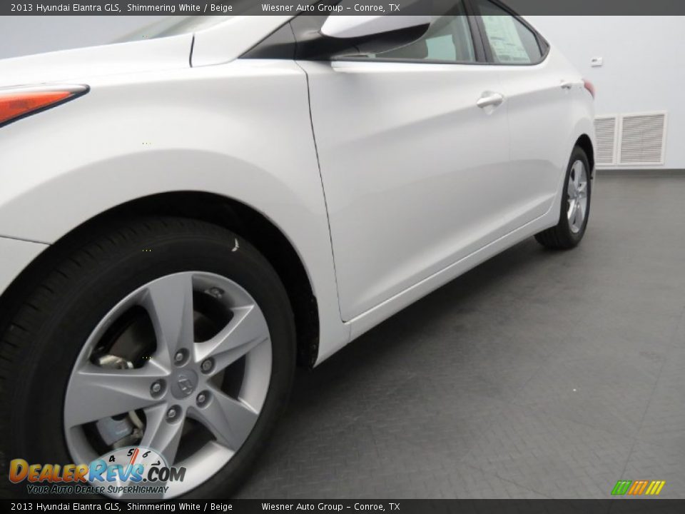 2013 Hyundai Elantra GLS Shimmering White / Beige Photo #5