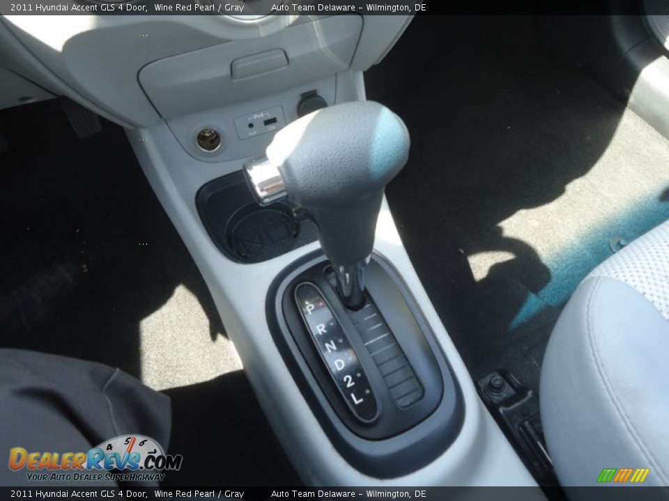 2011 Hyundai Accent GLS 4 Door Wine Red Pearl / Gray Photo #13