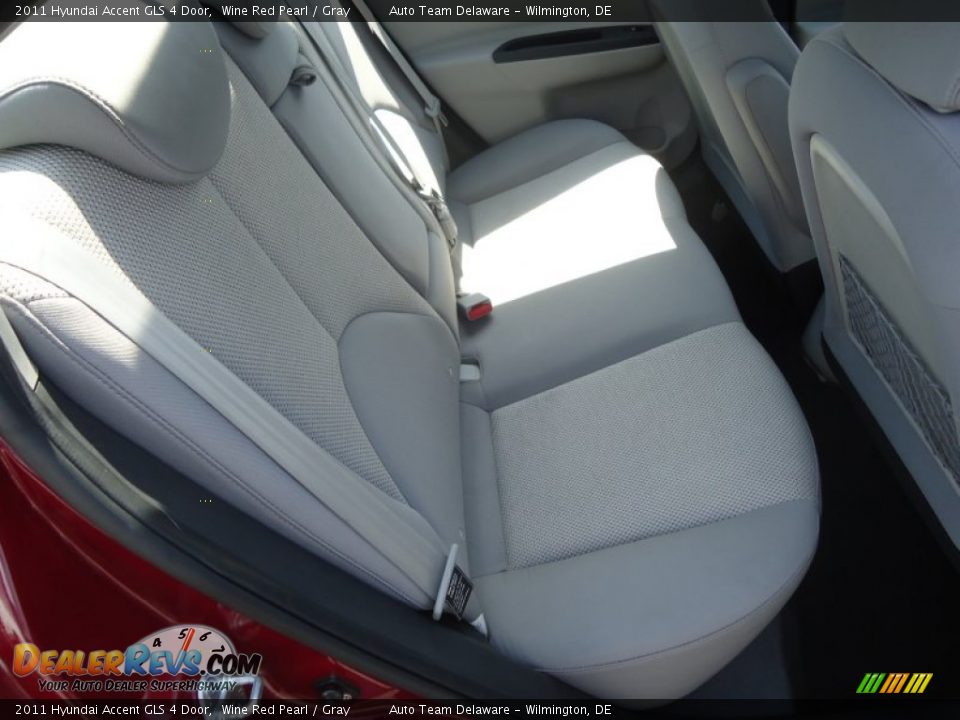 2011 Hyundai Accent GLS 4 Door Wine Red Pearl / Gray Photo #16