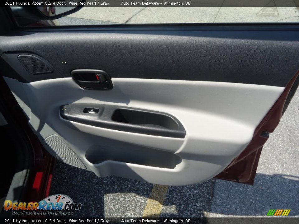 2011 Hyundai Accent GLS 4 Door Wine Red Pearl / Gray Photo #19