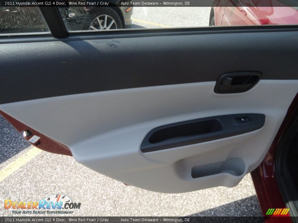 2011 Hyundai Accent GLS 4 Door Wine Red Pearl / Gray Photo #21
