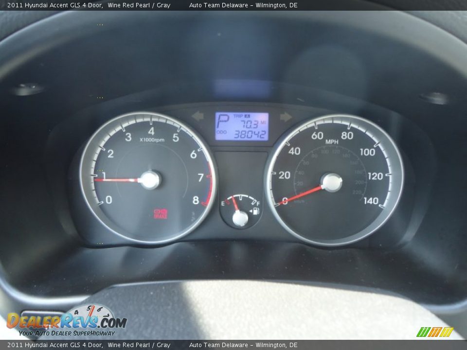 2011 Hyundai Accent GLS 4 Door Wine Red Pearl / Gray Photo #23