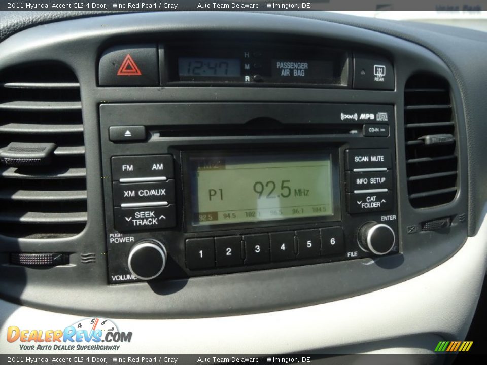 2011 Hyundai Accent GLS 4 Door Wine Red Pearl / Gray Photo #24
