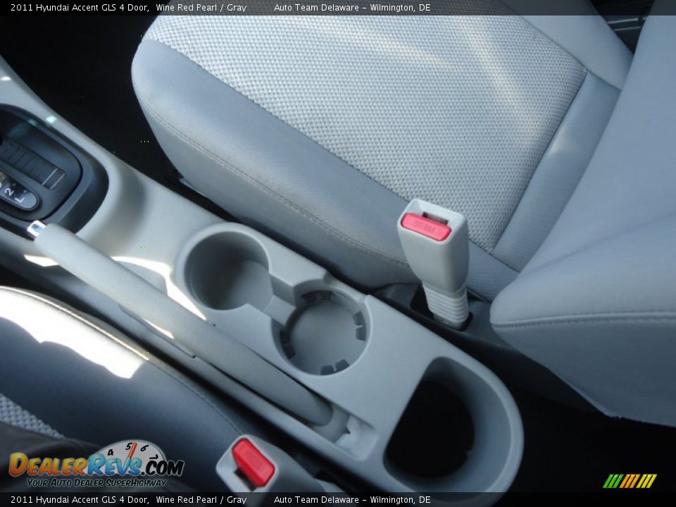2011 Hyundai Accent GLS 4 Door Wine Red Pearl / Gray Photo #26