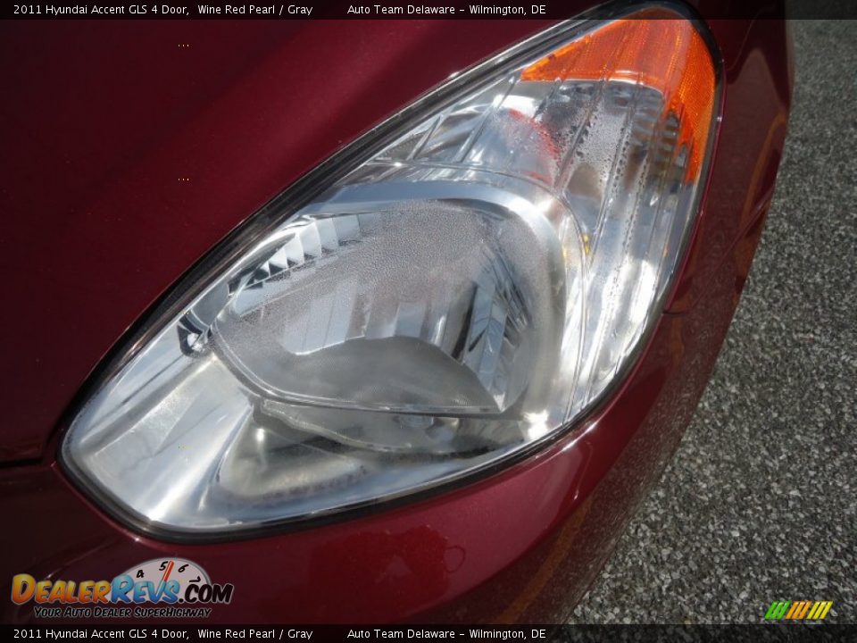 2011 Hyundai Accent GLS 4 Door Wine Red Pearl / Gray Photo #31