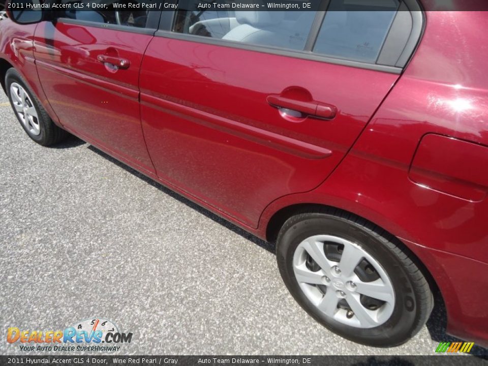 2011 Hyundai Accent GLS 4 Door Wine Red Pearl / Gray Photo #35