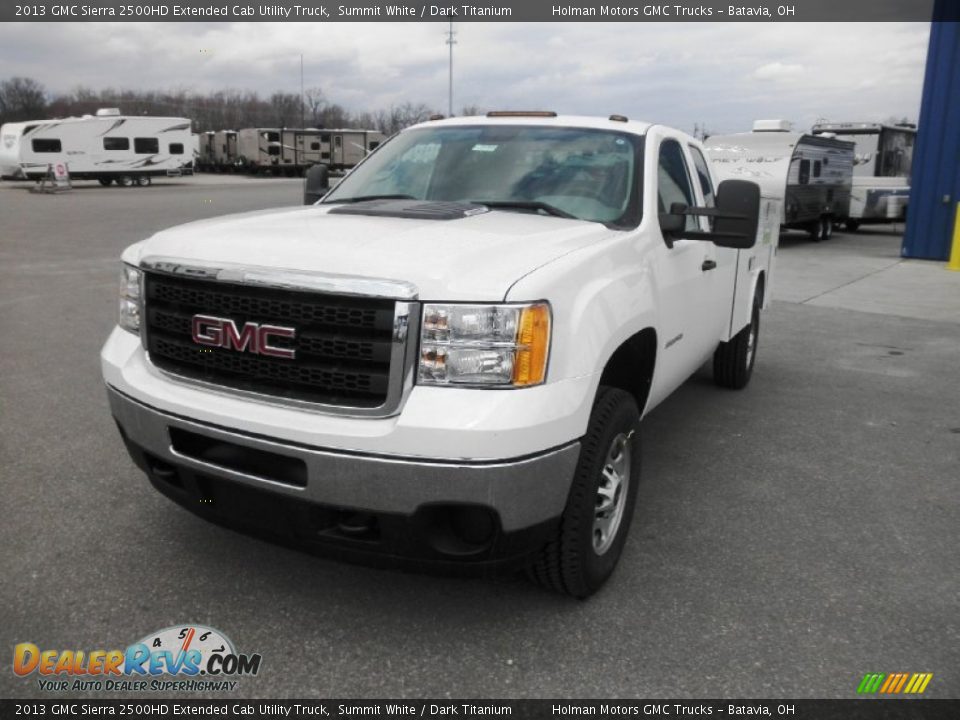 2013 GMC Sierra 2500HD Extended Cab Utility Truck Summit White / Dark Titanium Photo #3