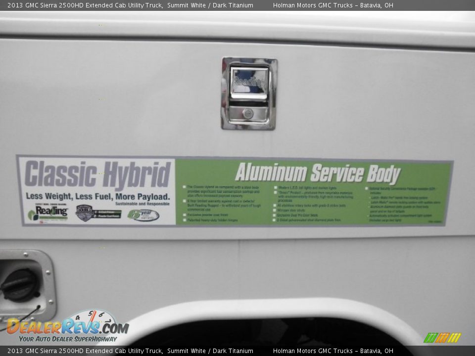 2013 GMC Sierra 2500HD Extended Cab Utility Truck Summit White / Dark Titanium Photo #12