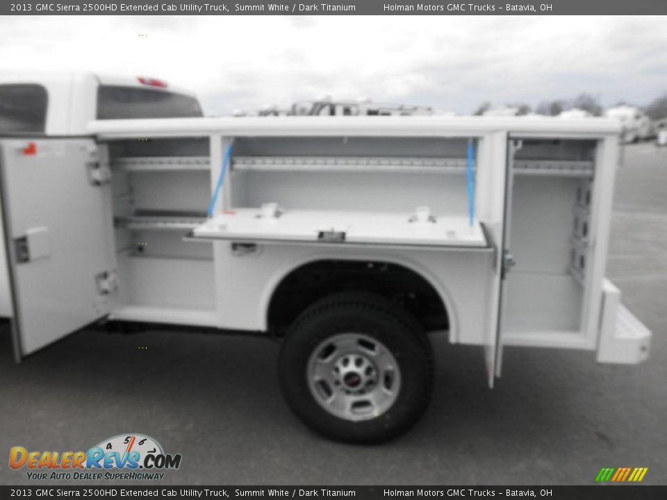 2013 GMC Sierra 2500HD Extended Cab Utility Truck Summit White / Dark Titanium Photo #13