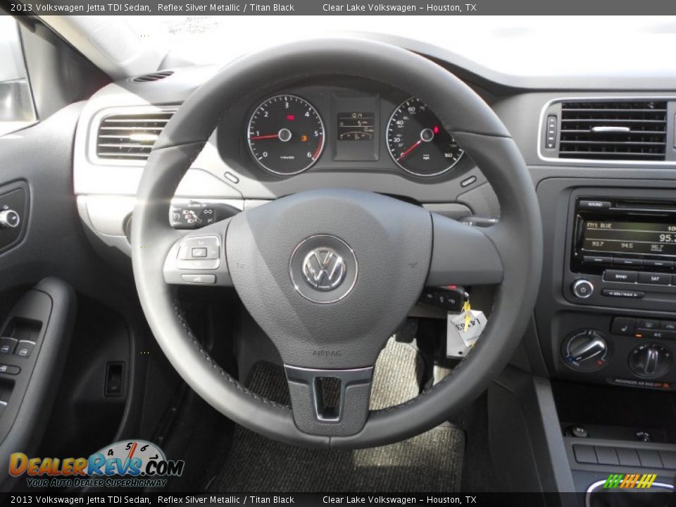 2013 Volkswagen Jetta TDI Sedan Reflex Silver Metallic / Titan Black Photo #16