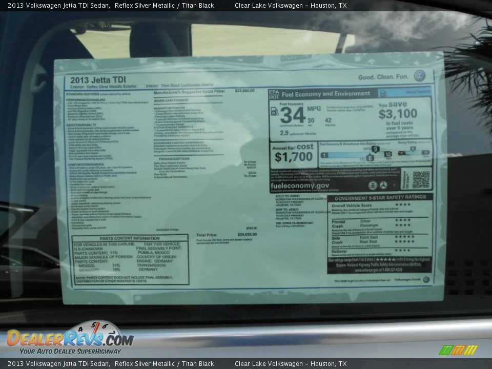 2013 Volkswagen Jetta TDI Sedan Reflex Silver Metallic / Titan Black Photo #22