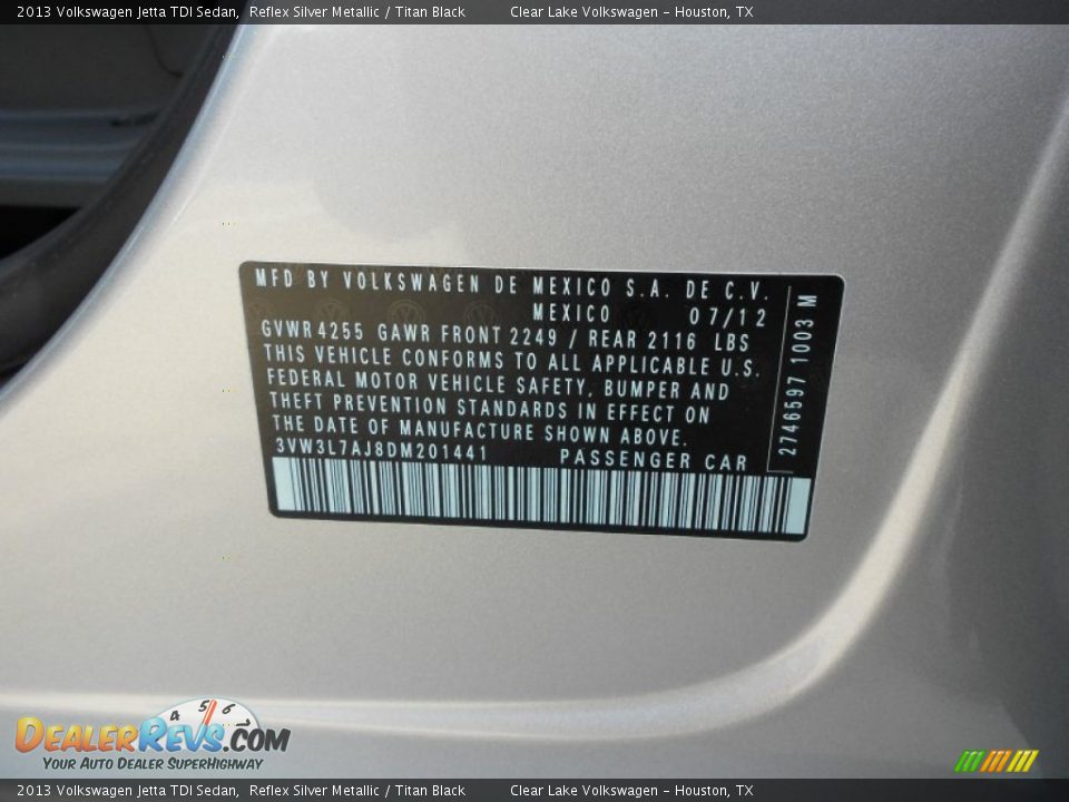 2013 Volkswagen Jetta TDI Sedan Reflex Silver Metallic / Titan Black Photo #23