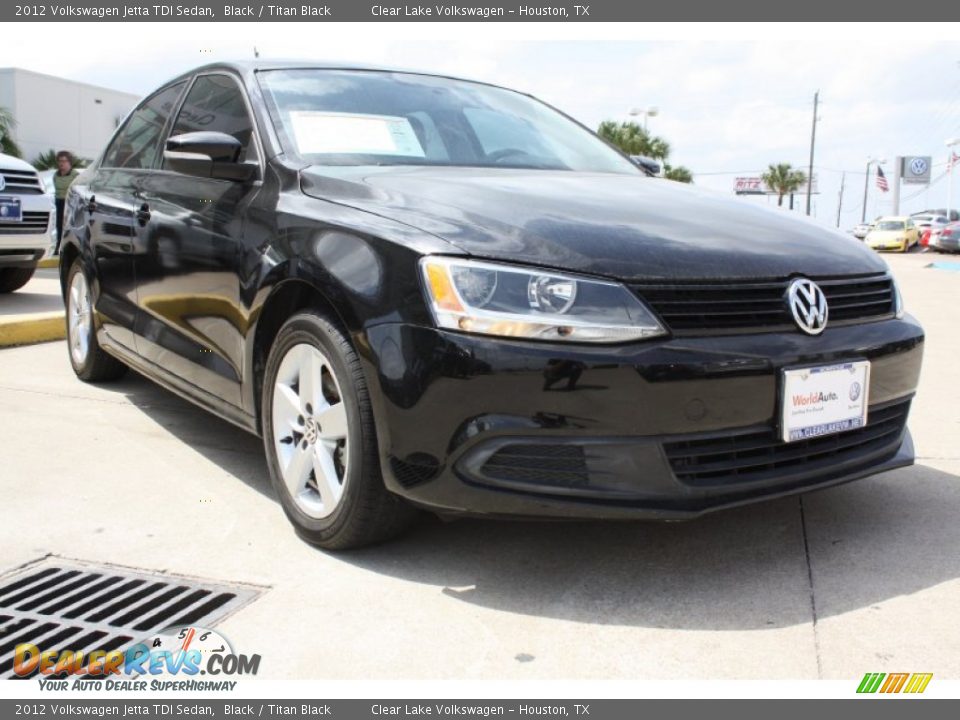 2012 Volkswagen Jetta TDI Sedan Black / Titan Black Photo #1