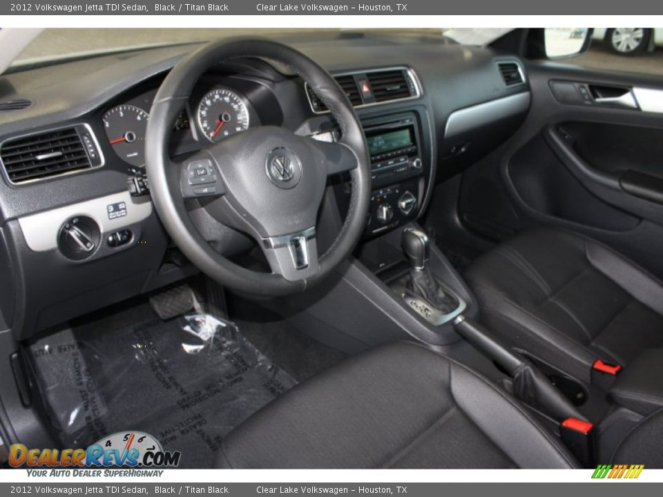 2012 Volkswagen Jetta TDI Sedan Black / Titan Black Photo #14