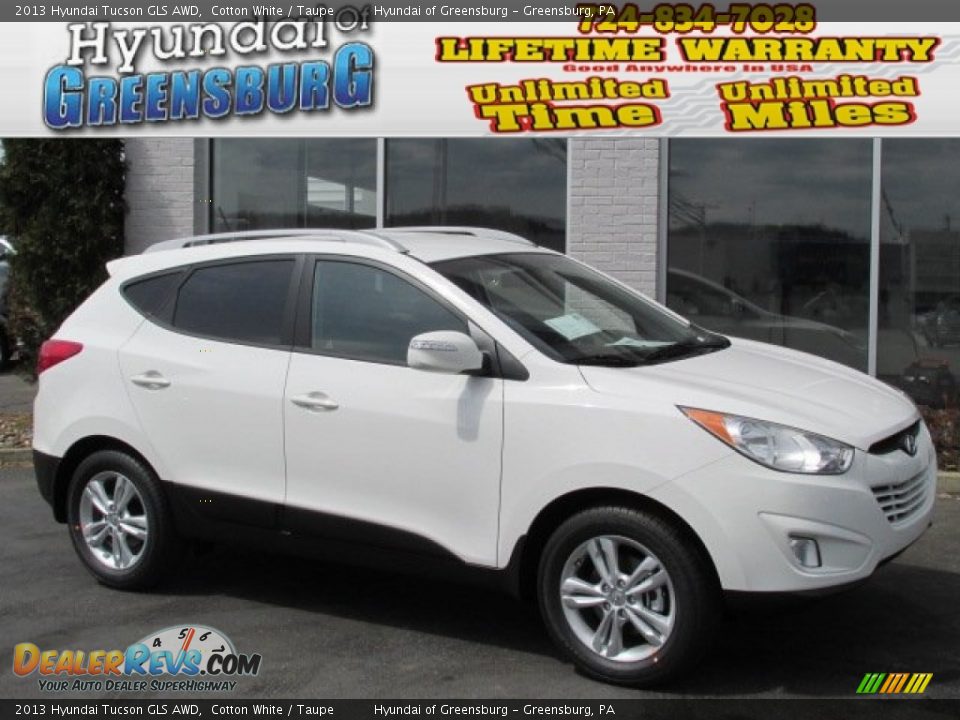 2013 Hyundai Tucson GLS AWD Cotton White / Taupe Photo #1