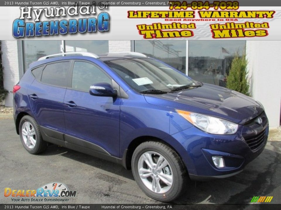 2013 Hyundai Tucson GLS AWD Iris Blue / Taupe Photo #1