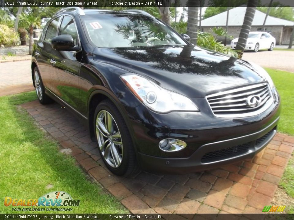 2011 Infiniti EX 35 Journey Black Obsidian / Wheat Photo #7