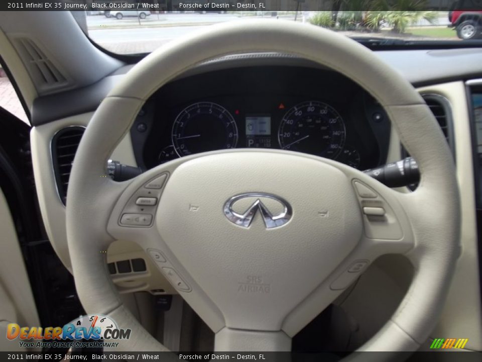2011 Infiniti EX 35 Journey Black Obsidian / Wheat Photo #14