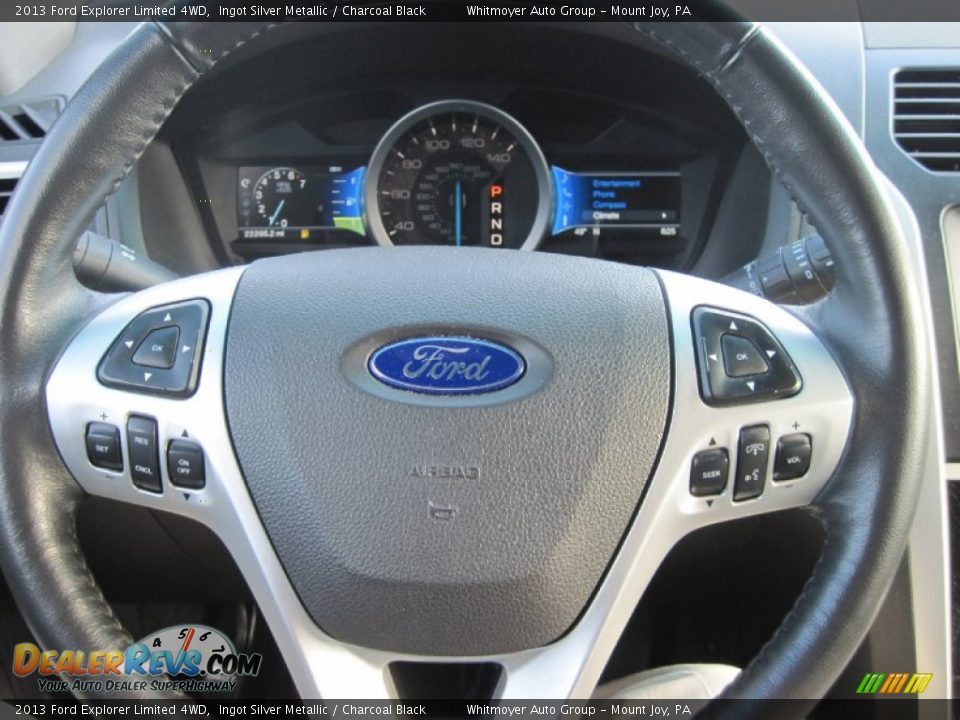 2013 Ford Explorer Limited 4WD Ingot Silver Metallic / Charcoal Black Photo #24