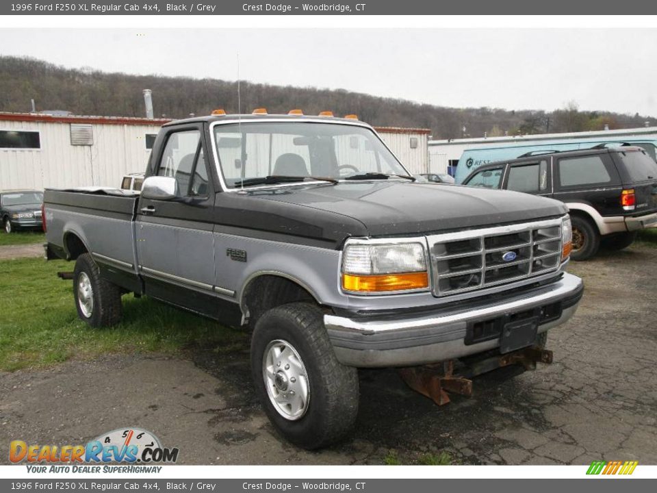 1996 Ford F250 XL Regular Cab 4x4 Black / Grey Photo #1