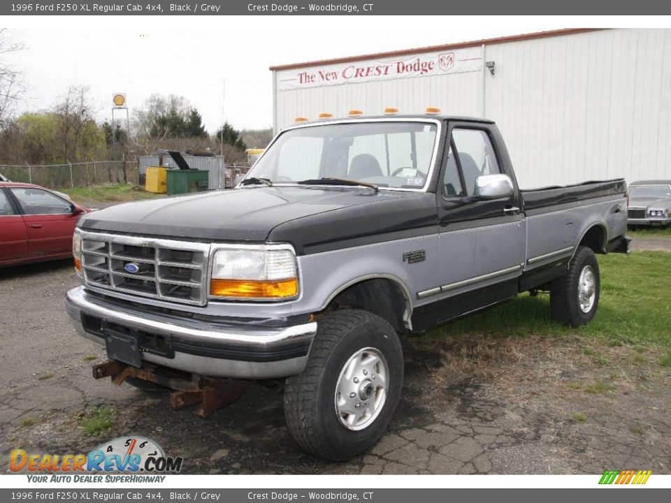 1996 Ford F250 XL Regular Cab 4x4 Black / Grey Photo #3